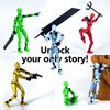 【5-Pack Assembled】(Assembly Completed) T13 Action Figure Set, Titan 13 Robot Action Figure 3D Printed robo 13 Action Figure Articulated, for Collectors Desktop Decorations, Black Green Red White Blue