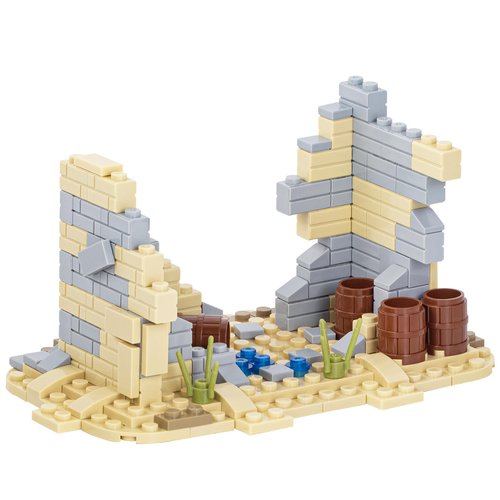 MOOXI WW2 Suburban Military Scene Building Blocks Set(145PCS).Suitable for Military Action Mini-Figures Combat Scenarios.