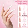 Modelones Poly Nail Gel Kit Builder Extension Gel Nude White French Nail Colors with Nail Lamp Slip Solution Rhinestone Nail Manicure Complete Kit DIY Nail Art Design Beginner Kit Gift