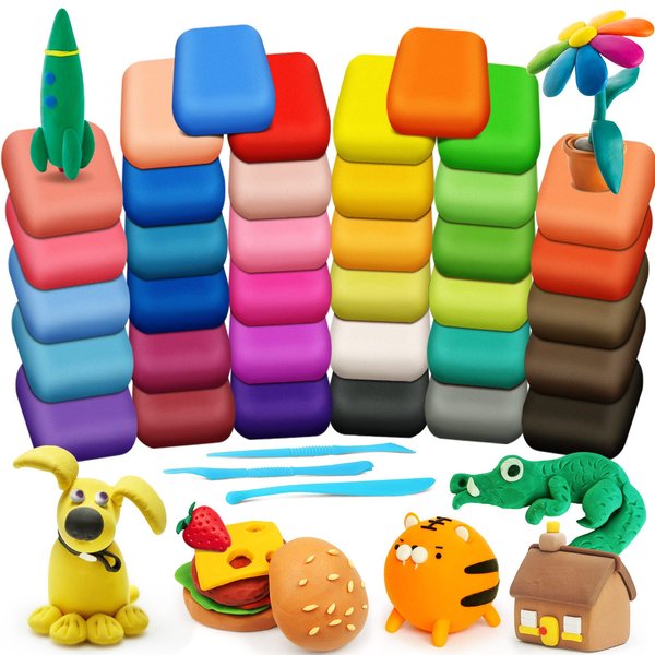 ESSENSON Magic Clay - Air Dry Clay 36 Colors, Modeling Clay for Kids with Tools, Toys Gifts for Age 3 4 5 6 7 8+ Years Old Boys Girls Kids