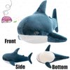Kekeso Giant Shark Plush Pillow Soft Toy Stuffed Blue Shark Animal Pillow Comfortable Sleeping Pillow Back Cushion Doll Gift for Kids (Blue, 60cm/23.62inch)