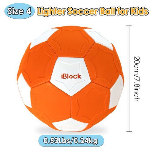 Smartwo Curve Soccer Ball for Kids Size 4, Swerve Soft Soccer Ball for Boys and Girls, Indoor and Outdoor Activities Games, Safe Kick Play in Inside House, Backyard and Lawn, Comes with Pump