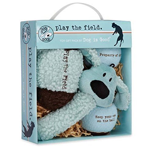 Dog Gift Box 4 Piece Blue Plush & Ball Toy Set AVAILABLE IN BULK PACKS TOO(1 Gift Pack)