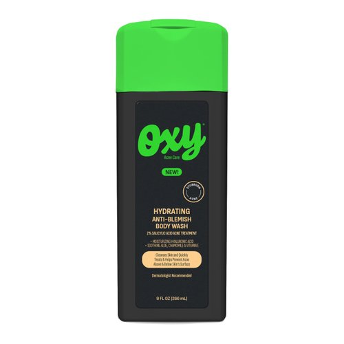OXY Stubborn Acne Anti-Blemish Body Wash For Teens, 2% Salicylic Acid, Hydrating Face & Body Wash Clears & Prevents Breakouts, Fast-Acting Acne Treatment, Dermatologist Recommended, 9 fl oz