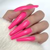 AddFavor Long Press on Nails Full Cover Extra Long XXXL Glossy Hot Pink Coffin Press on Fake Nails Acrylic Artificial False Nail Tips 12 Sizes 120pcs for Women Nail Art