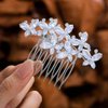 Foyte Crystal Bride Wedding Hair Comb Silver Rhinestone Bridal Headpieces Pearl Hair Pieces Bridesmaid Side Combs Hair Accessories for Women and Brides (butterfly rhinestone)