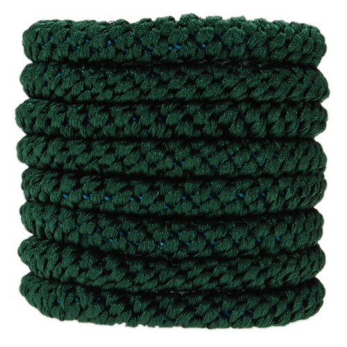 L. Erickson Grab & Go Pony - Hunter Green - 8 Pack Ponytail Holder Hair Ties