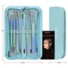 Pimple Popper Tool Kit, MENOLY 10Pcs Blackhead Remover Tools, Pimple Extractor,Acne Tools, Acne Kit for Blackhead,Blemish,Zit Removing, Whitehead Popping and Comedone Extractor Tool with Leather Bag