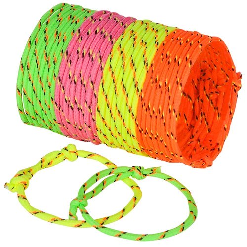 Bedwina Friendship Bracelets For Kids - (pack Of 144) Neon Adjustable Woven Rope Friendship Brace...