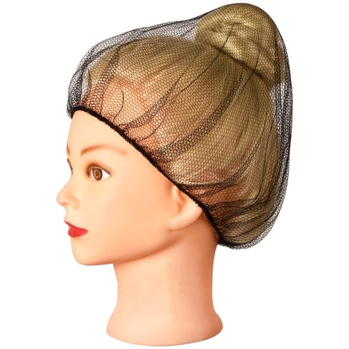 Nylon Hair Net Black 24inch, Sturdy Hair Nets Food Service, 100Pcs Disposable Hairnets for Women & Men, Perfect for Sleeping & Kitchen Food Service