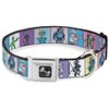 Dog Collar Seatbelt Buckle Robots Pastel Blocks 9 to 15 Inches 1.0 Inch Wide
