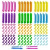 60pcs Heatless Hair Curlers Spiral and Wave Styling Kit 2 Styles No Heat Curlers with 2 Pieces Hooks for Women Girl's Short Medium and Long Hair((12 Inch/30 cm) Brown