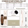 UCANBE 25PCS Eyebrow Stamp Stencil Kit With Dual-Color Eyebrow Stamp Pomade,20 Reusable Eyebrow Stencils,Finising Powder,Brush,Eyebrow Razor,Zipper Pouch,Waterproof Eye Brow Stamping and Shaping Kit02