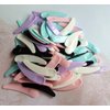 Ebonee 100 Pcs Mini Curved Cosmetic Spatula Scoop, Reusable Makeup Face Mask Spoon for Cream, Lotions, Moisturizers (White, Blue, Black, Purple, Pink)