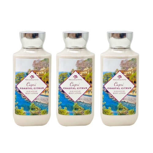 Bath & Body Works Capri Coastal Citrus 24 Hour Moisture Body Lotion 3 Piece Set - 8 fl oz / 236 mL each