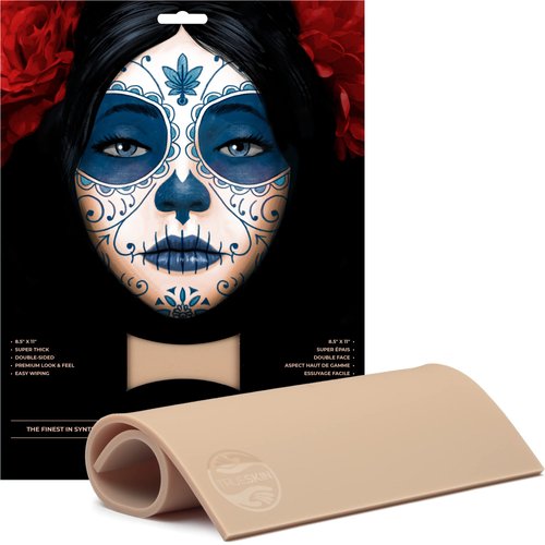 TrueSkin Tattoo Practice Skin - 8.5" x 11" SilkTouch - Double Sided - Super Thick (4-5mm) - Trade Show Quality - Fake Skin for Tattooing - Platinum Silicone Tattoo Skin - Microblading Practice Skin