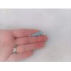 Generic Small blue stone silver metal alligator hair claw clip clamp for fine thin hair
