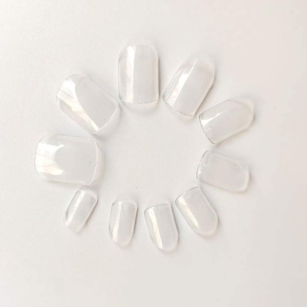 enForten 500pcs Clear Short Square Full Cover Fake Nails Tips Artificial Acrylic False Nails For Women Nail Salons & DIY Nail Art Manicure Decoration