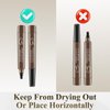 Eyebrow Contouring Pen, Waterproof Microblading Eyebrow Pencil with 4-Prong Micro-Fork-Tip Applicator, Liquid Eyebrow Pencils for women Creates Natural Looking Brows Effortlessly (Dark Brown)