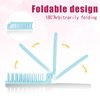 Travel Brush for Hair, Mini Purse Brush with Mirror Foldable Detangler Brush Portable Pocket Size Untangle Brush Collapsible Hair Comb for Women Hair Blow Drying, Smoothing, Detangling, Restore Shine