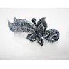 Generic Blue or gray butterfly flower crystal hair barrette clip bridal clip (Primary color: Gray), 1 Count (Pack of 1)