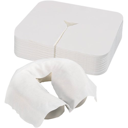 YEEOZOE 500 Count Face Cradle Covers for Massage Table, Medical-Grade Nonwoven Disposable Headrest Covers for Massage Chair, 12 * 16 inches SPA Face Rest Cover
