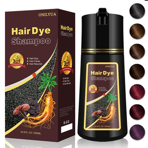 Light Brown Hair Dye Shampoo 3 in 1-4 Weeks of Gray Hair Coverage in 15 Minutes, Instant Brown Hair Coloring Shampoo for Women & Men, Herbal Extract Hair Dye Kit for All Hair Types, Multi-Use
