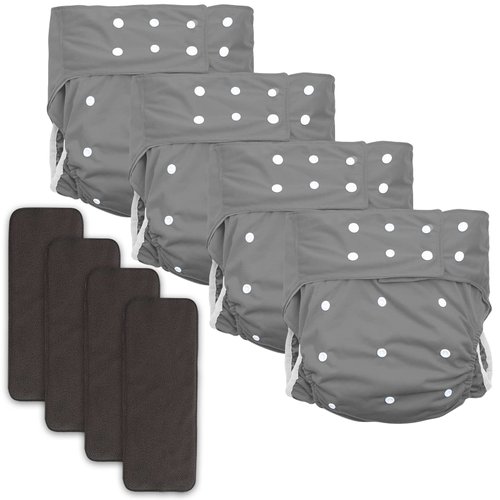 Care Yare 4 Pack Adult Cloth Diapers with Diaper Inserts Adult Diapers Women Adult Diapers Adult Diapers for Men Mens Diapers Incontinence Products Womens Diapers Adult Diaper Pañales para Adultos