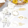 DEEKA 12 Pcs Bridesmaid Proposal Gifts, Pearl Hair Claw Clips & Bridesmaid Knot Bracelet Bachelorette Party Wedding Favors Bridal Party Present Hair Accessories for Women(Gold Bracelets)