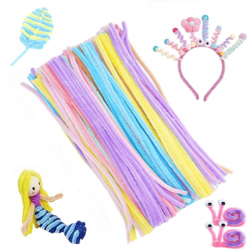 100 PCS Pipe Cleaners,Pipe Cleaners for Crafts,Pipe Cleaner Crafts,Chenille Stems for Craft Kids DIY Arts&Crafts Supplies (Macaron 100)