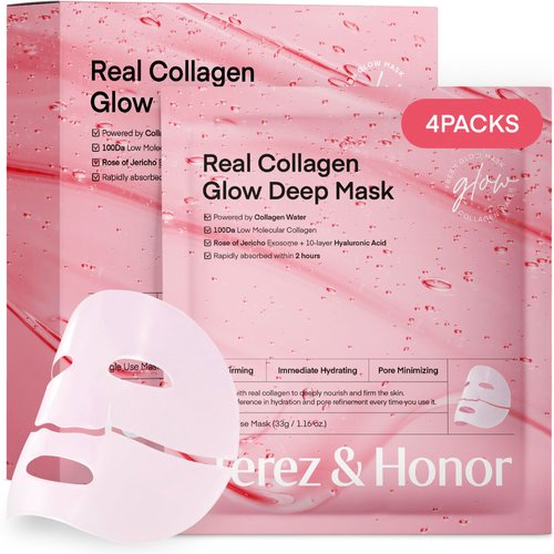 Korean Overnight Collagen Face Mask: Glass Skin Face Mask for Deep Moisturizing, Firming, Glowing...