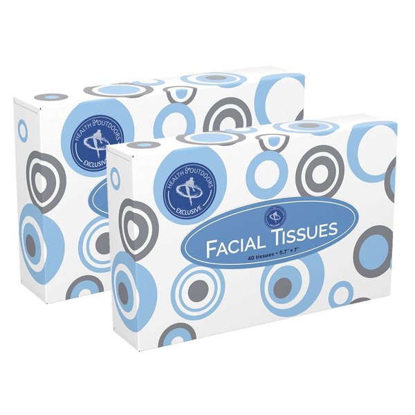 HAO Facial Tissues [Home and Business] 40 Count Box Standard 2-ply Tissue Paper (2 PACK) 80 Tissues Total!