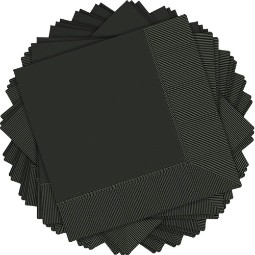 Amscan Tableware Collections, 2-Ply Beverage Napkins, Party Supplies, Jet Black, One Size 50ct, 5" x 5"