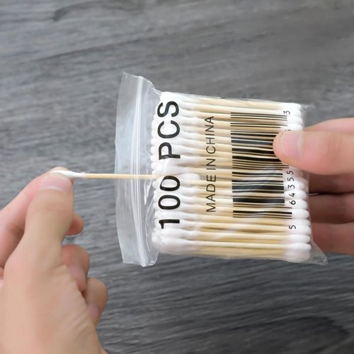 500Pcs White Cotton Swabs, Double Round Head Cotton Swabs, Natural Kapok Swabs, Ear Swabs, Suitable for Makeup, Travel, Daily Cleaning, Personal Care Tools and Accessories Sman341