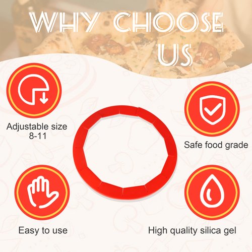 WYMECT Adjustable Silicone Pie Crust Shield Pie BPA-free Protectors Adjustable Bake Crust Protector Pie Crust Protector Cover Kitchen Tool for Baking Pie Pizza, Fit 8-11.5 Inch Pies (2 PCS) (Red)