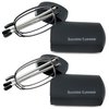 Success Eyewear Reading Glasses 2 Pair Black and Gunmetal Readers Compact Folding Glasses for Reading for Men and Women Case Included +3