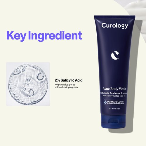 Curology Acne Body Wash, 2% Salicylic Acid Acne Treatment, Treats and Prevents Bacne Breakouts, 9 fl oz