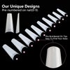 Natural Coffin Nails Tips - 500PCS French False Nail Tips for Acrylic Nails Professional,10 Sizes Long Half Cover Ballerina Nail Tips Fake Nails with Nail Clipper, Nail Buffer Polishing Block