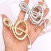 Fashey Pearl Hair Claw Clips Gold Note Hair Claws Nonslip Metal Hair Clips Strong Hold Hair Clamps Hair Accessories for Women and Girls(Pack of 2)