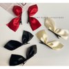 Side Hair Clips Bow Satin Ribbon Hair Clips for Women Girls Hair Accessories Red Black Bowknot Hairpin Hair Bow Side Clips 3 Pairs