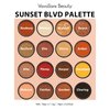 VavaSans Sunset Blvd Eyeshadow Palette 16 Colors Brown Nude Earth Tone Matte Glitter Shimmer Eye Shadow Long Lasting High Pigmented Blendable Smokey Eyeshadow Powder Makeup