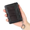 Women Genuine Leather Keychain Zipper Change Wallet Small Mini Pocket Size Coin Purse, Black