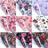 Retro Flower Nail Art Foil Transfer Stickers, Nail Art Stickers Foil Transfers Decals Holographic Rose Flowers Starry Sky Design for Nails Supply Floral Manicure Tips Wraps Nail Art Decorations 10pcs
