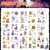 Konsait 144 Pcs Halloween Temporary Tattoos, Glitter Tattoos for Kids Body Makeup Fake Tattoos Cute Kids Tattoos Halloween Favors Halloween Goodie Bags Fillers 15 Sheets