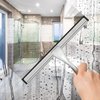 Docrok 10-Inch Stainless Steel Shower Squeegee with Silicone Blade, All-Purpose Bathroom Cleaner Tool for Shower Glass Door, Tile Wall, Mirror, Car, Includes 2 Adhesive Hooks