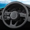 XHRING Car Steering Wheel Cover for Subaru Crosstrek Outback Forester Ascent Impreza WRX Legacy BRZ Tribeca Sport Hybrid Touring Limited LX Accessories Women Men, 2024 Black Leather 14 1/2"-15"