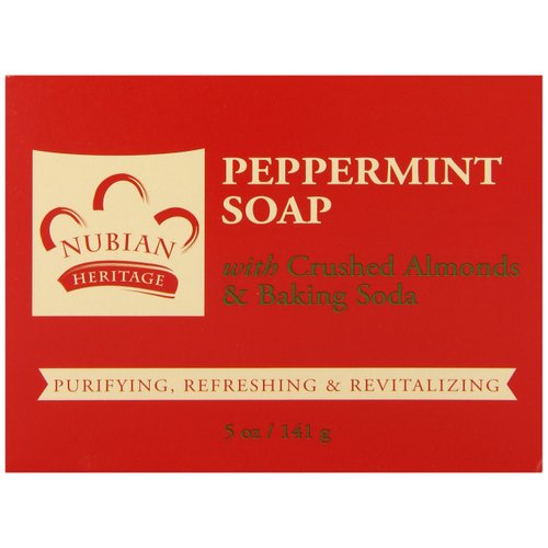 Nubian Heritage Bar Soap Peppermint & Aloe - 5 Oz, 6 Pack (Image may vary)
