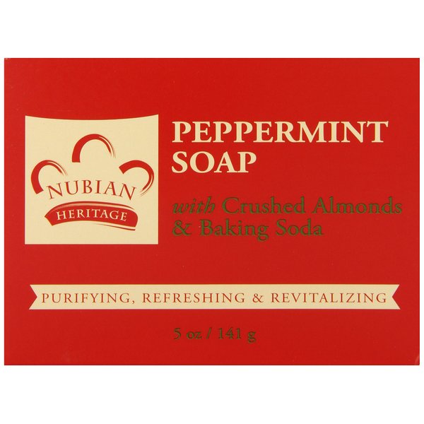 Nubian Heritage Bar Soap Peppermint & Aloe - 5 Oz, 6 Pack (Image may vary)