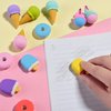 Food Earsers for Kids, 16 Pcs 3D Cute Mini Ice Cream Donut Take Apart Erasers, Cool Fun Puzzle Desk Pet Erasers for Girls