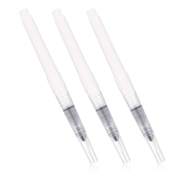Clear Refillable Cuticle Oil Pen,3PCS 6ML Empty Nail Oil Pen,Reusable Pinch Press Applicator Pen with Pointed Bristles,Portable Lip-Gloss Foundation Lotion Cosmetics Sub-Bottling Pen for Nail Lip Care
